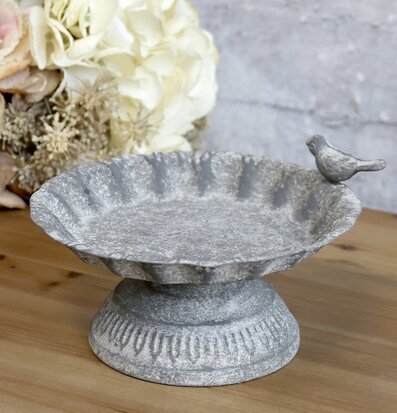 Fågelbad På Fot Antique Zink Chic