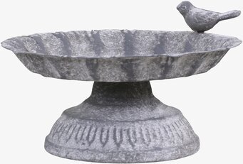 Fågelbad På Fot Antique Zink Chic