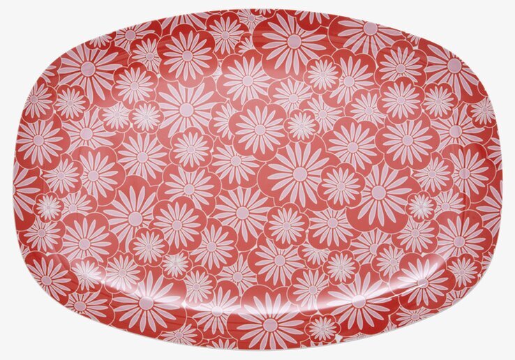 Tallrik Casablanca Röd från Rice med blommönster i melamin