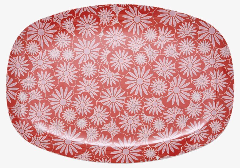 Tallrik Casablanca Röd från Rice med blommönster i melamin