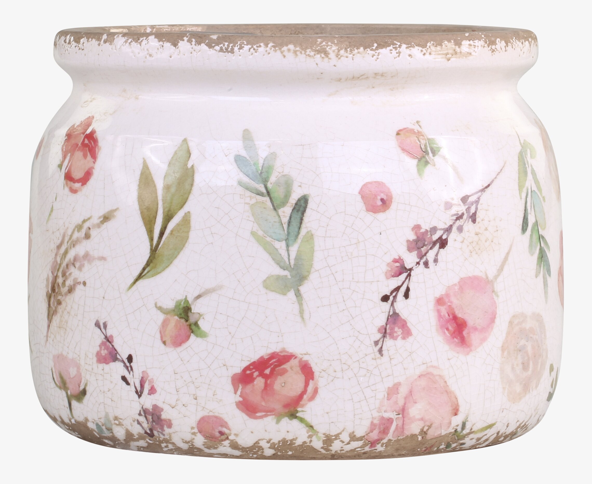 Étel Kruka Blomster Rosa/Antik Creme Ø20 från Chic Antique