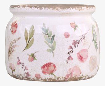 Étel Kruka Blomster Rosa/Antik Creme Ø20 från Chic Antique