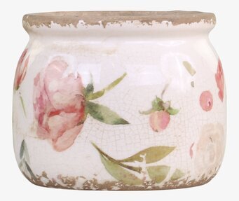 Étel Kruka Blomster Rosa/Antik Creme Ø12 från Chic Antique