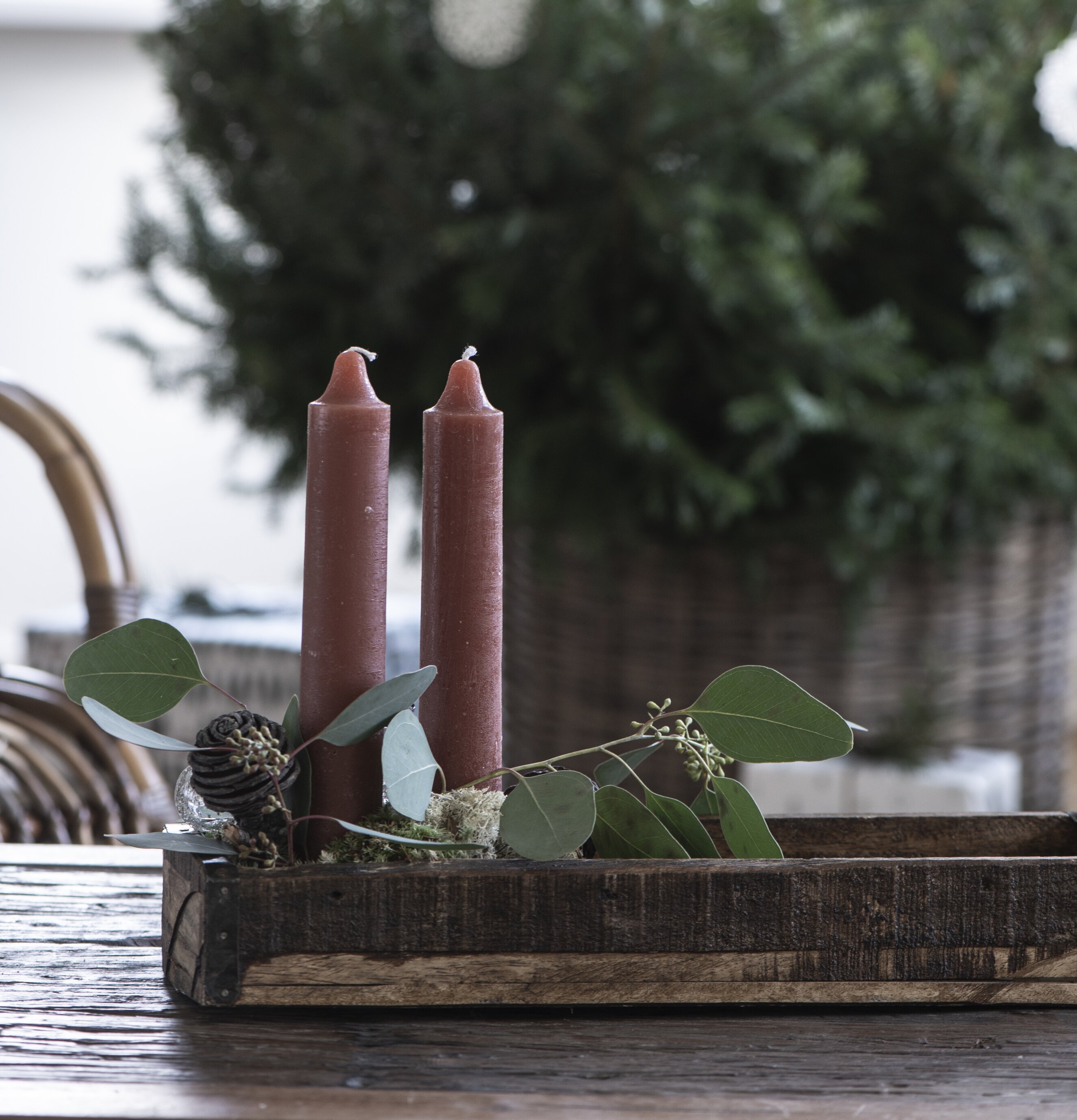 Rustikljus Rustic Brown Ø 3,8 cm från IB Laursen i träbehållare