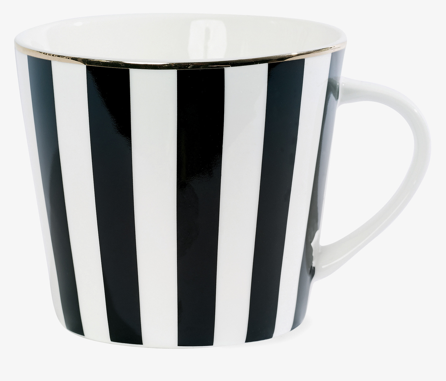 Kaffemugg Black Stripe från Miss Etoile med randigt mönster