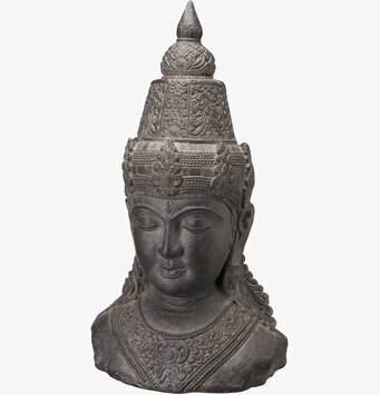 Buddha Huvud Svart från Wikholm Form med detaljerad design