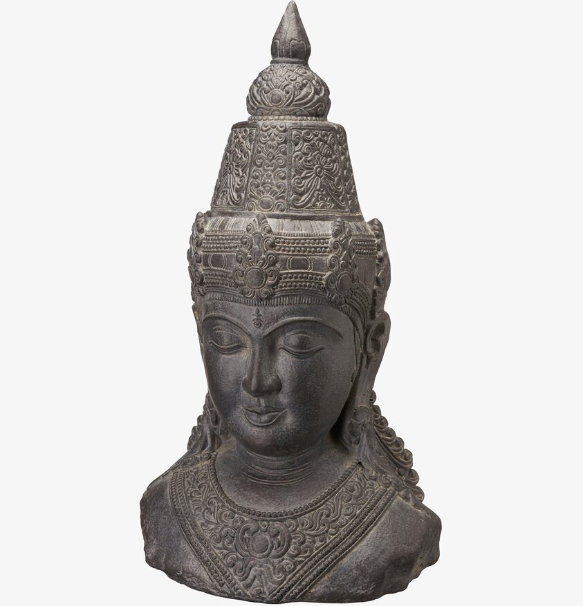 Buddha Huvud Svart från Wikholm Form med detaljerad design