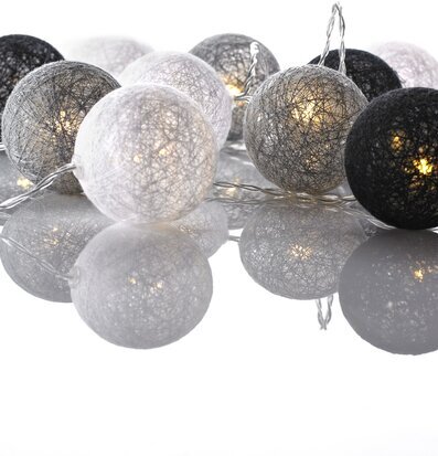 Twix LED Ljusslinga Grå från Markslöjd med nätverksbollar