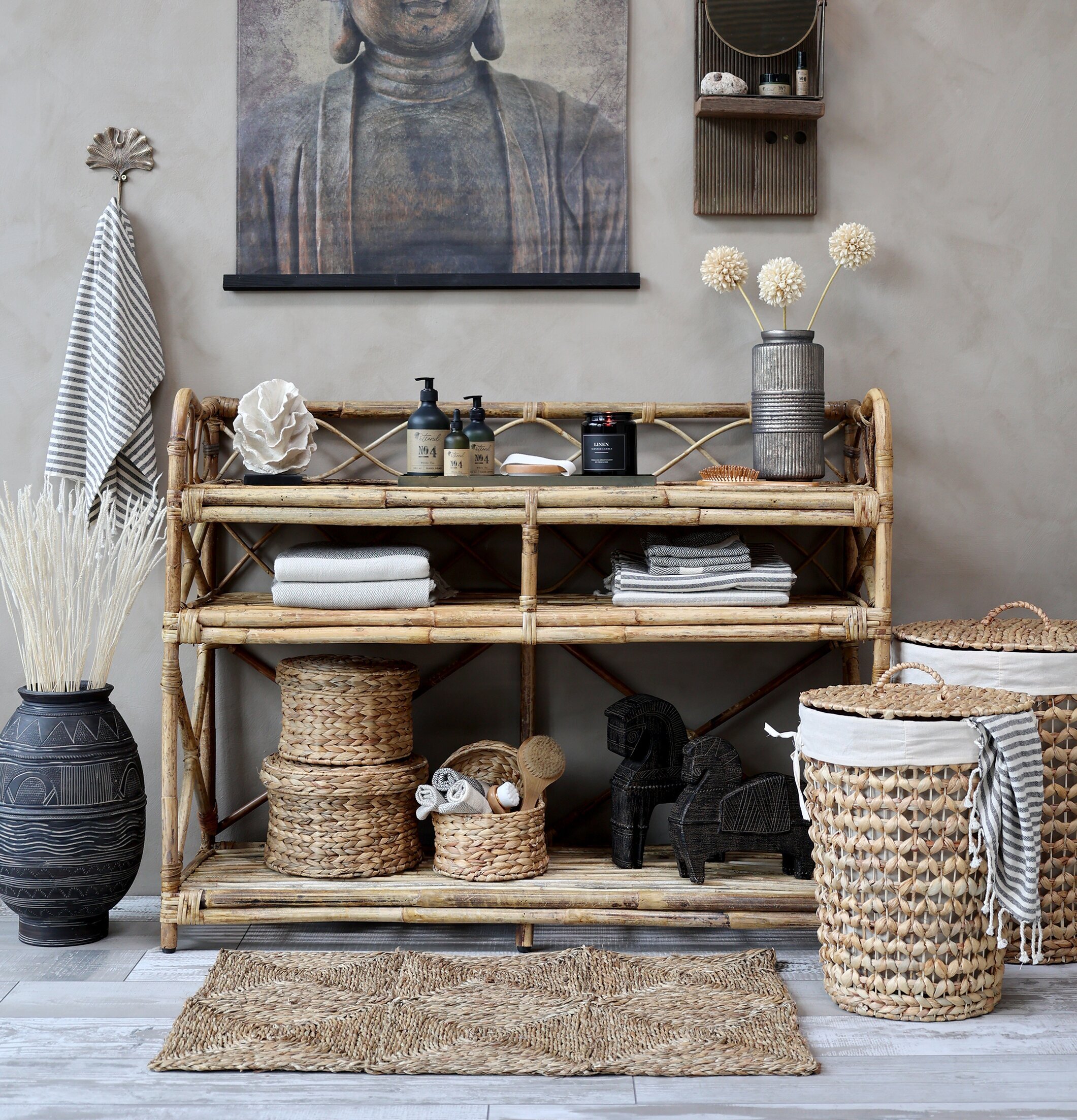 Vas Med Mönster Antique Grey från Chic Antique på hylla