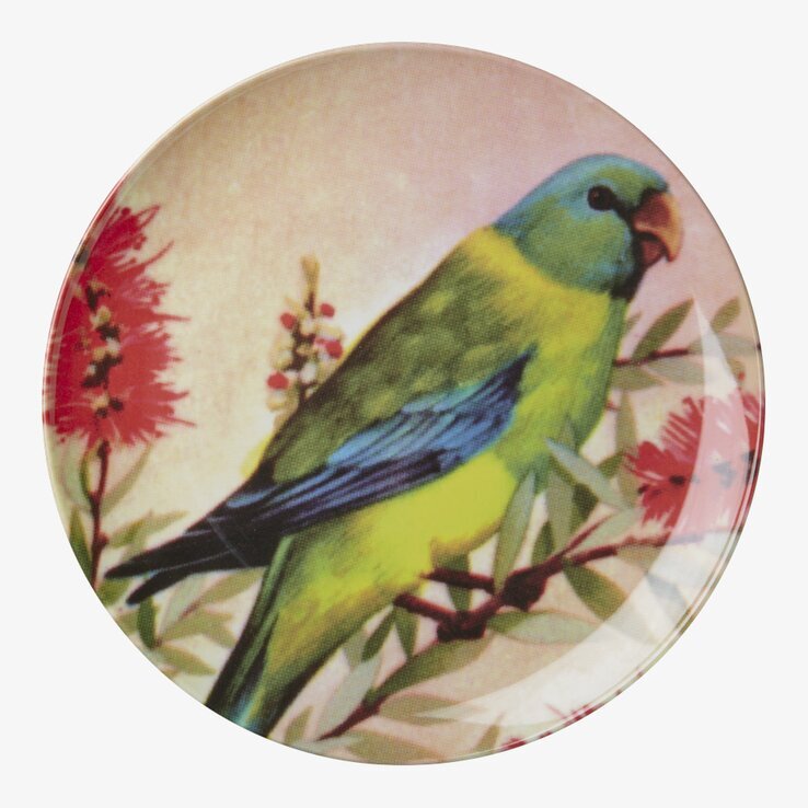 Tallrik Vintage Bird från Rice med fågel- och växtmotiv