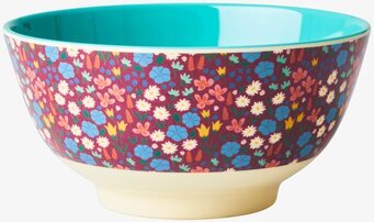 Skål Poppies Print från Rice med färgstarkt blommönster