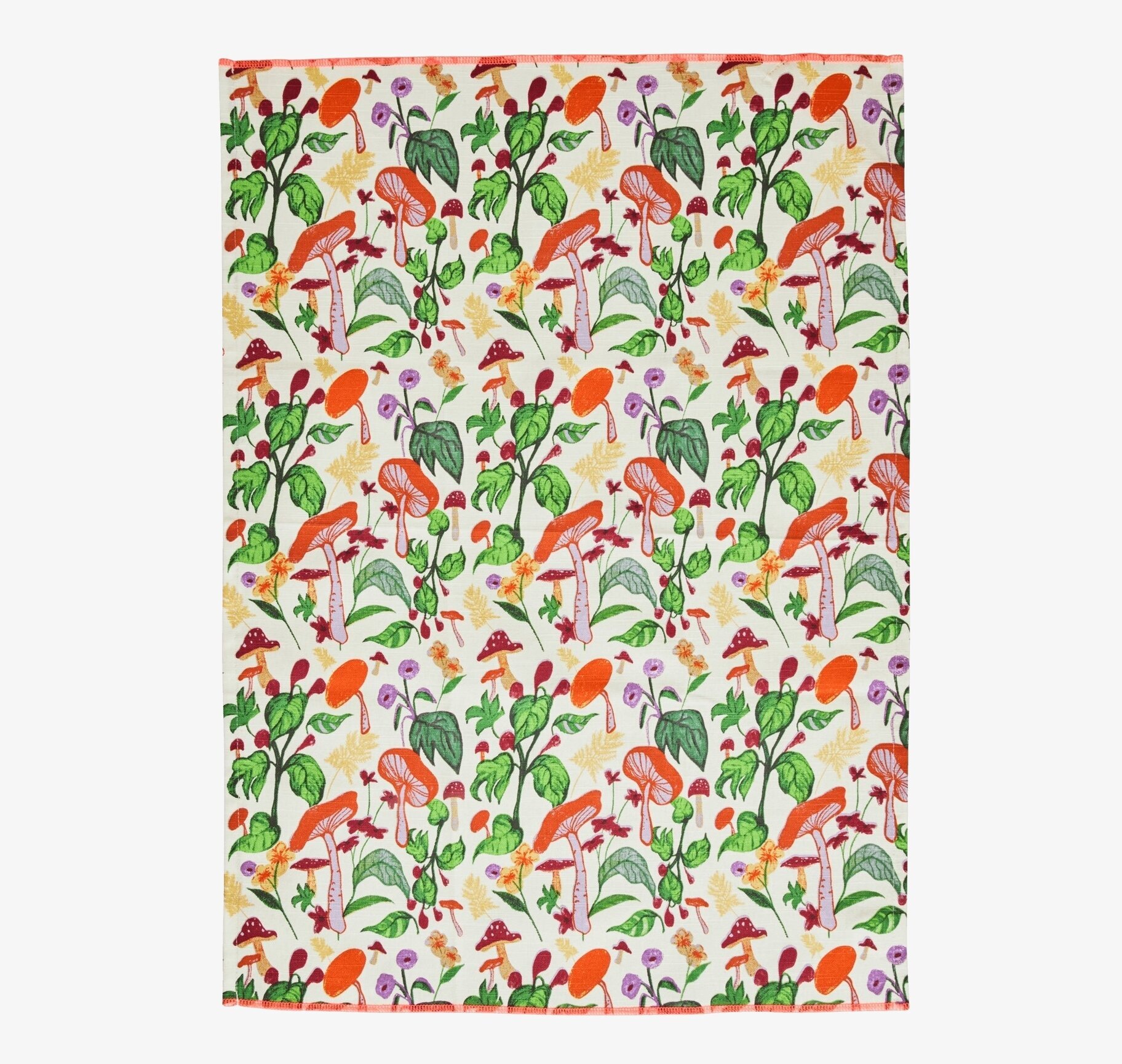 Kökshandduk Mushroom Print från Rice med färgglada svampar