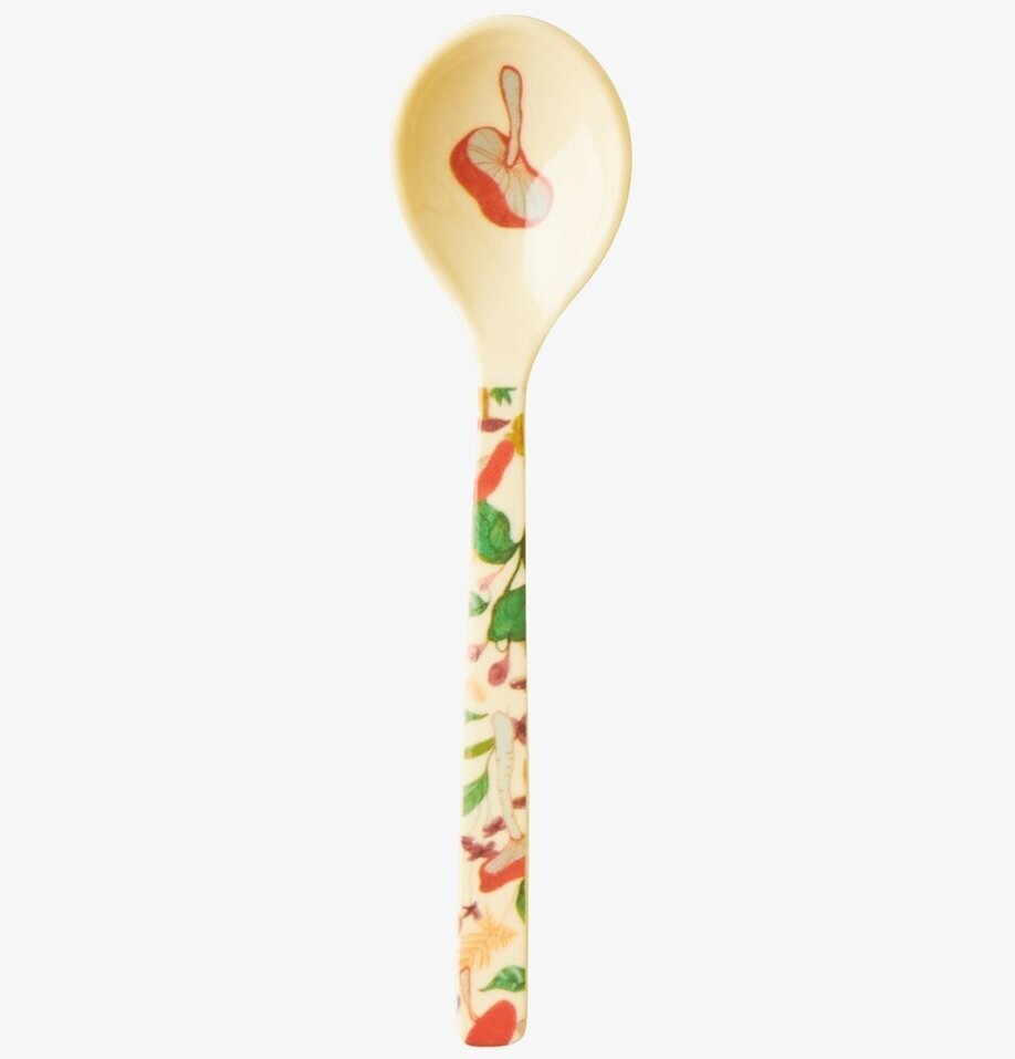 Kort Sked Melamin Mushroom Print från Rice med svampmönster