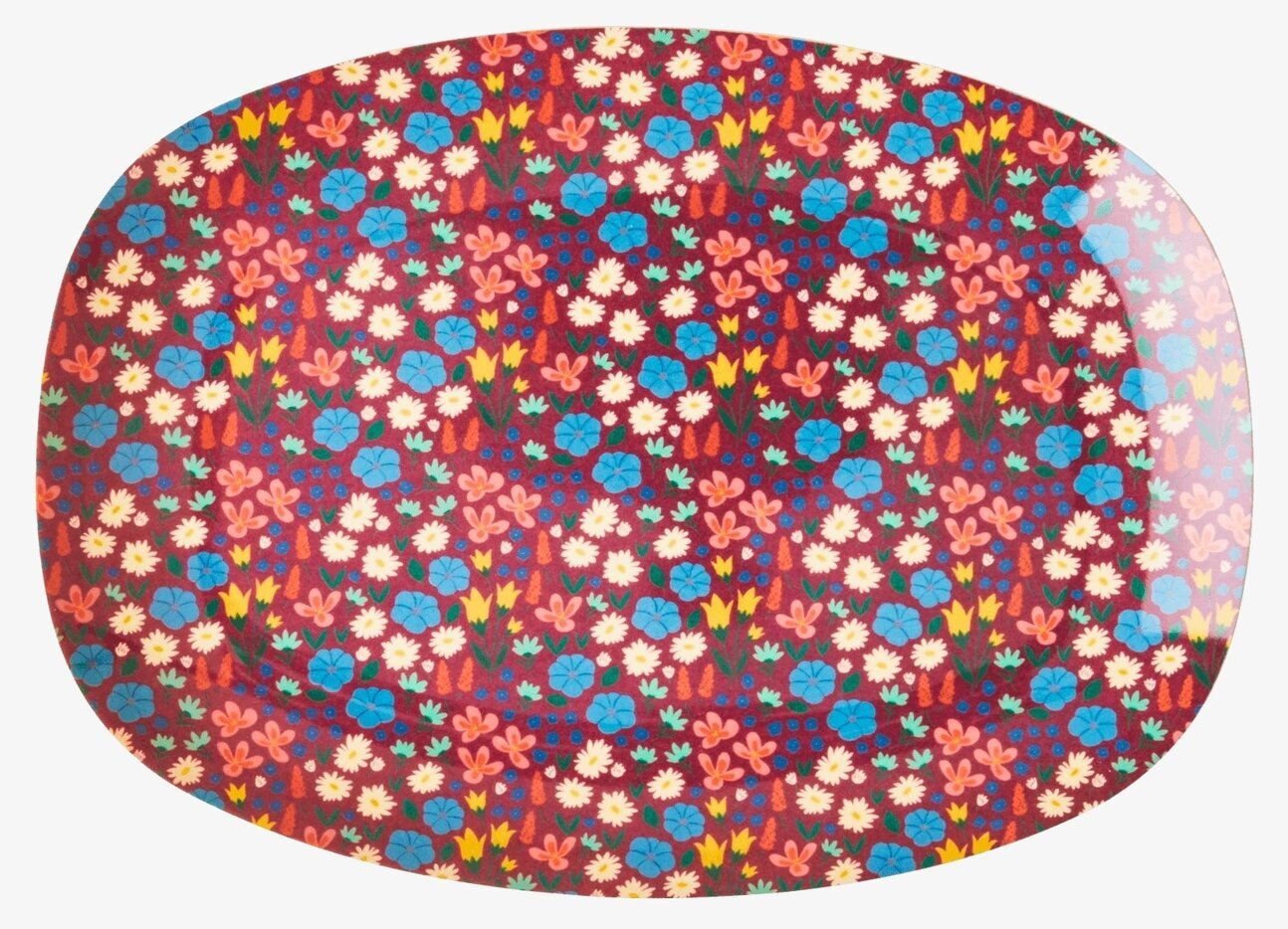 Liten Tallrik Poppies Print från Rice med färgglatt blommönster