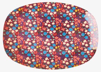 Liten Tallrik Poppies Print från Rice med färgglatt blommönster