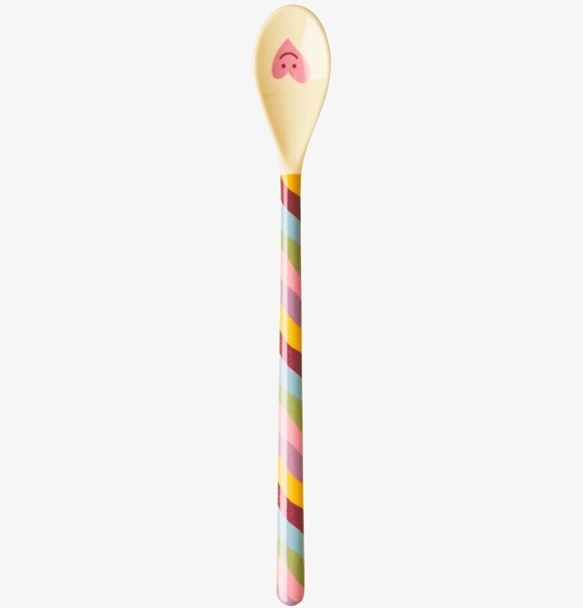 Lång Sked Melamin Funky Stripes Print från Rice, färgglad