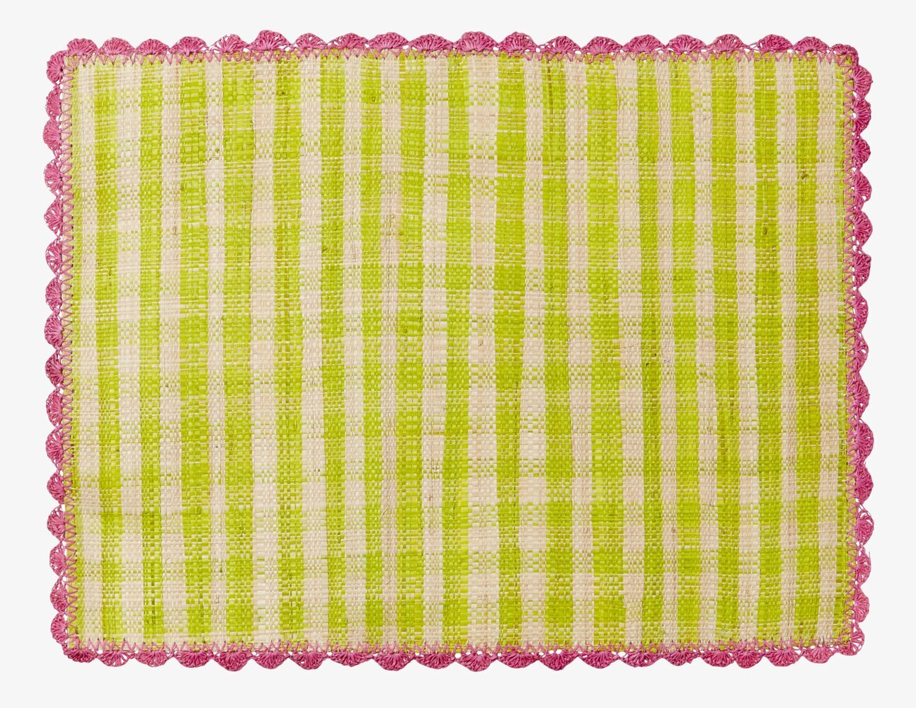 Bordstablett Natural Check från Rice med rutigt mönster