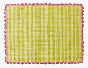 Bordstablett Natural Check från Rice med rutigt mönster