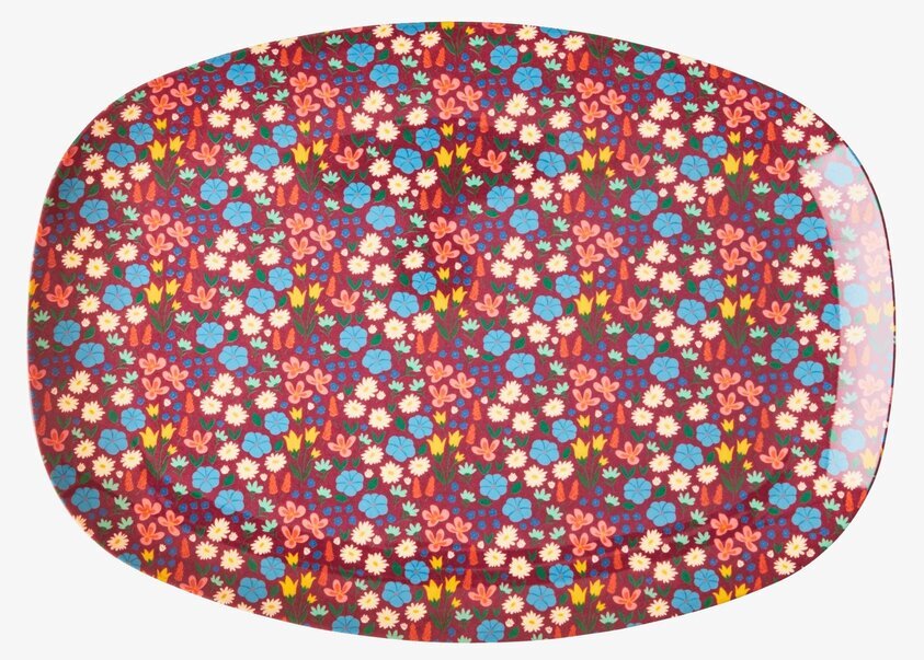 Tallrik Poppies Print från Rice med färgglatt blommönster