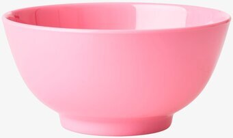 Skål Melamin Medium från Rice i rosa färg på vit bakgrund