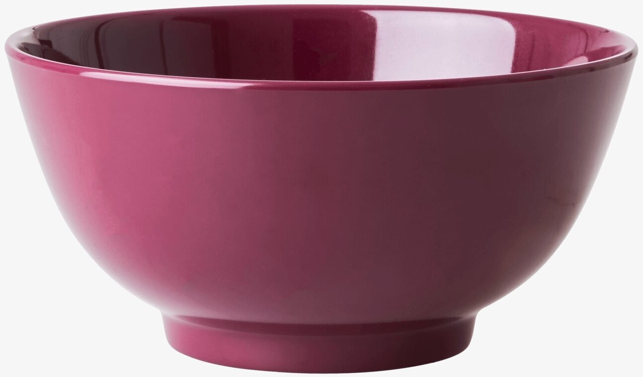 Skål Melamin Medium från Rice i djupt rosa på vit bakgrund