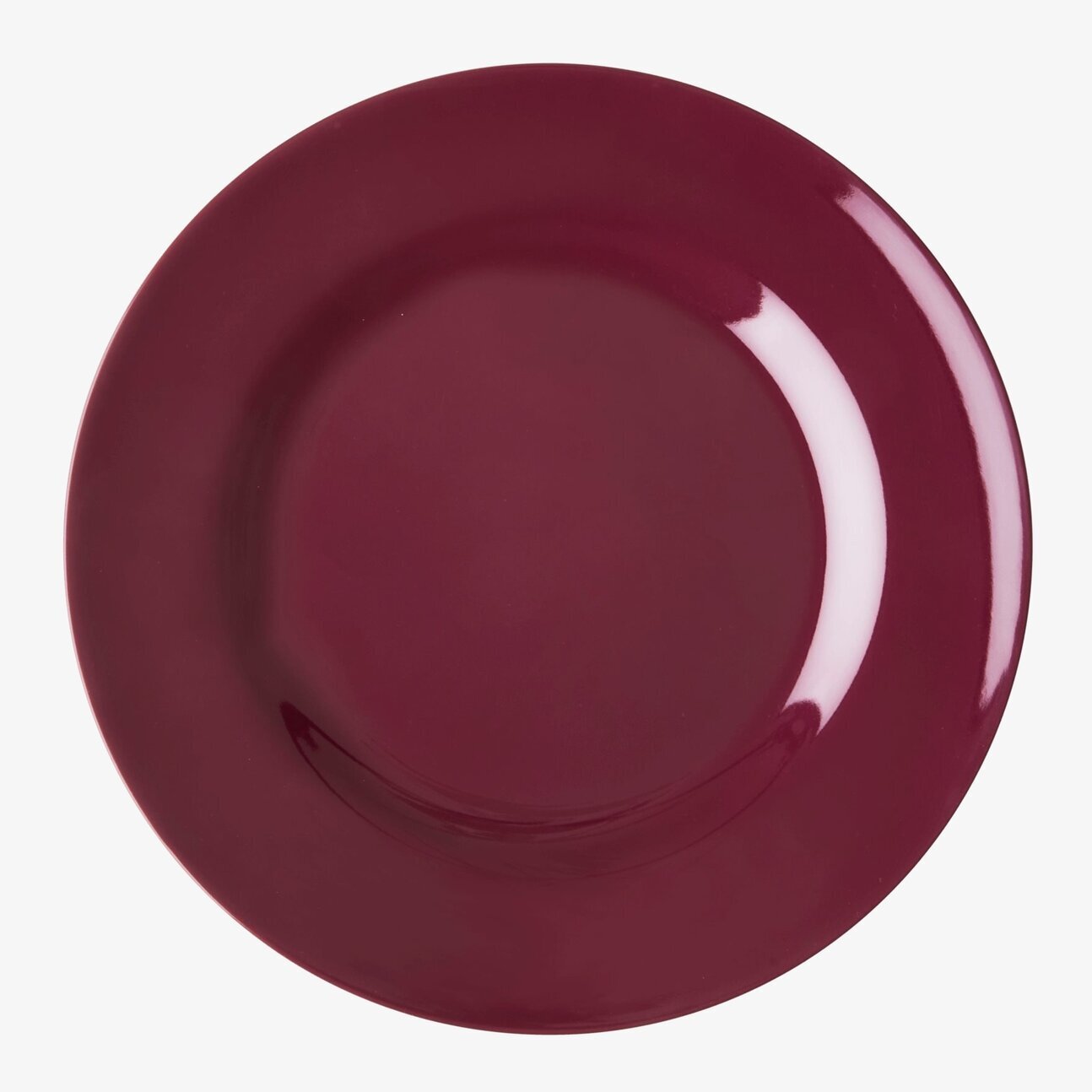 Assiett Maroon från Rice med djup färg och glansig yta