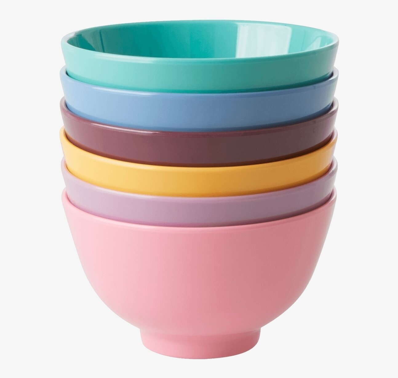 Skål Melamin Small från Rice i olika färger på neutral bakgrund