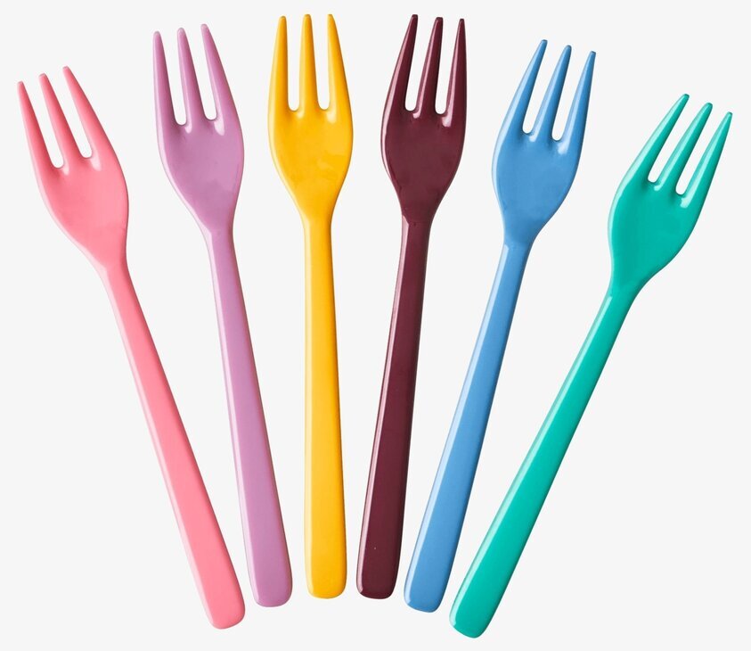 Tårtgaffel - Dance Out Colors från Rice i livliga färger