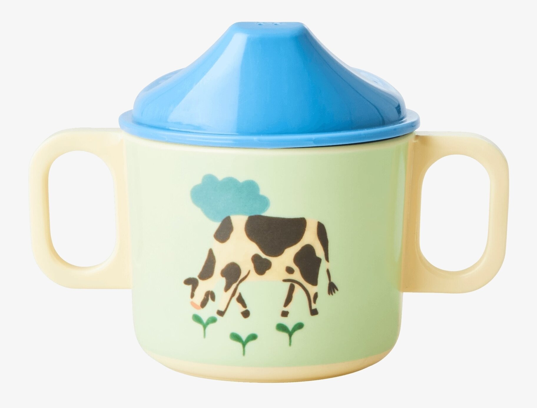 Bild av färgglad babymugg med lantligt motiv