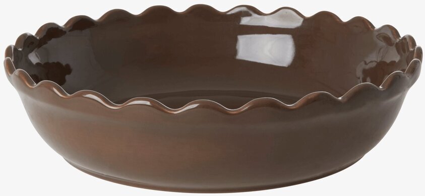 Pajform Chocolate Brown Large från Rice med vågig kant