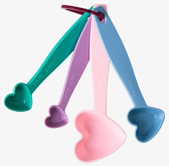 Måttsats Heart Shape Set/4 från Rice i färgglada hjärtformer