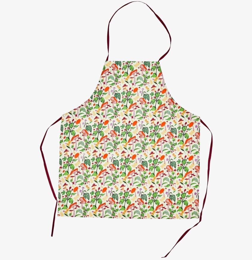 Bröstlappsförkläde Mushroom Print från Rice med svampmönster