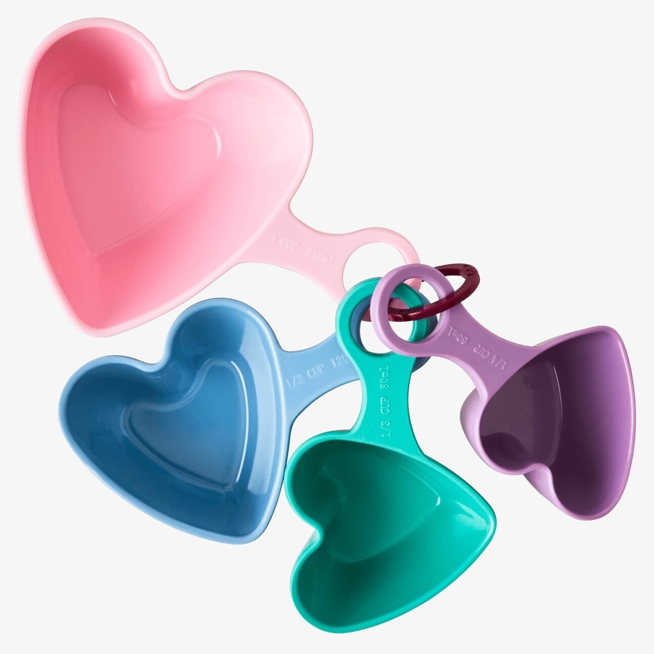 Måttsats Heart Shape Set/4 från Rice i färgglada nyanser