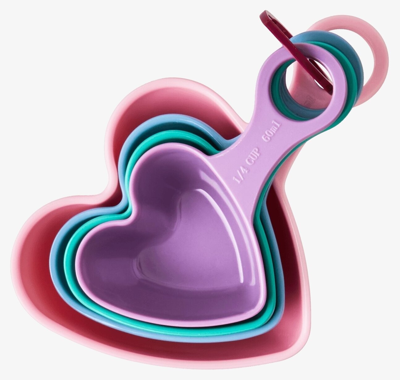 Måttsats Heart Shape Set/4 från Rice i livfulla färger