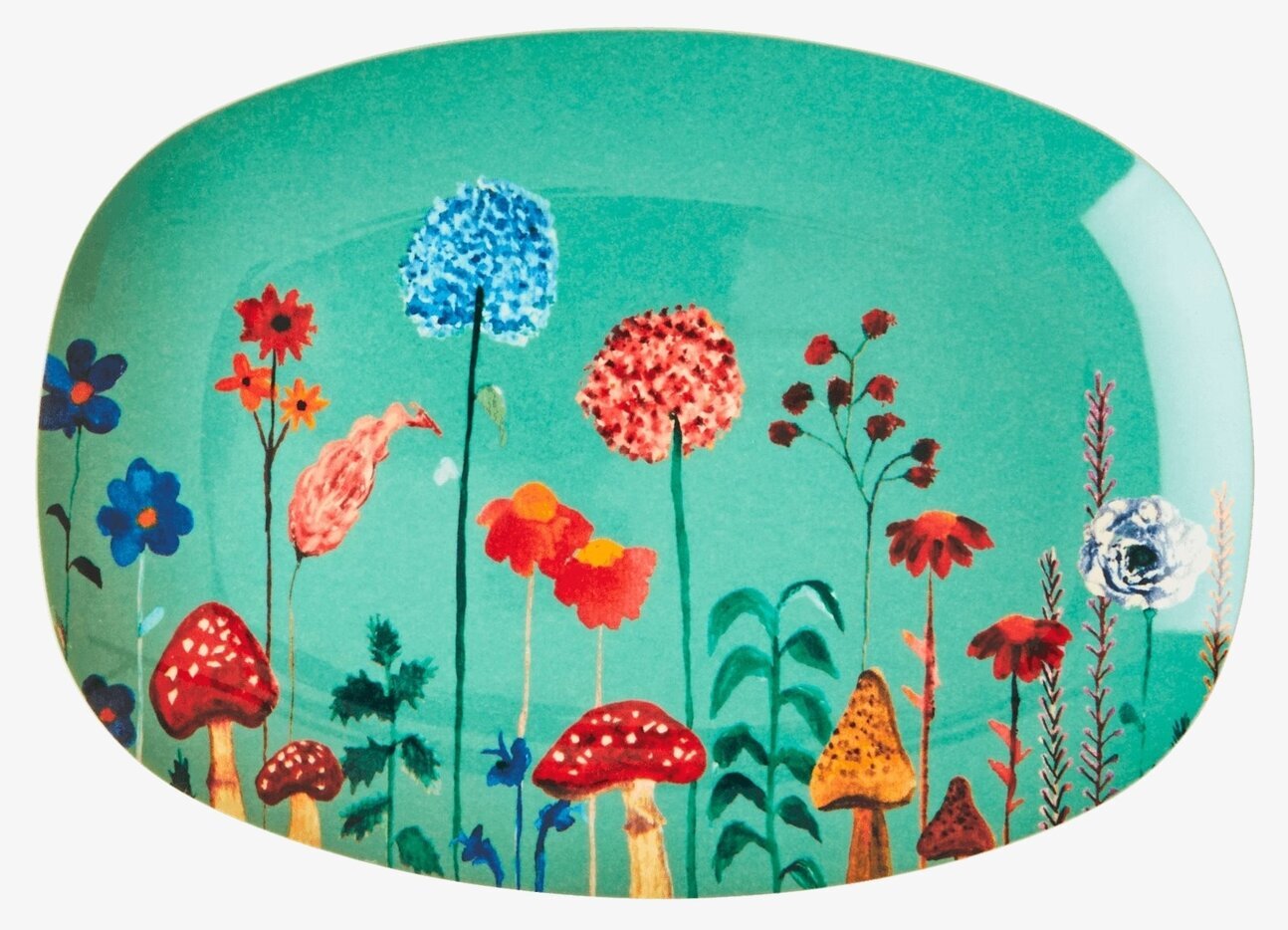 Liten Tallrik Flower Collage Print från Rice med blommotiv