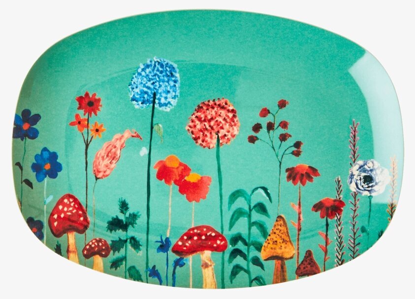 Liten Tallrik Flower Collage Print från Rice med blommotiv