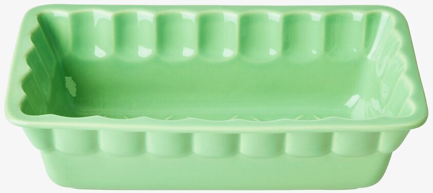 Ugnsform Stengods Grön från Rice mot vit bakgrund