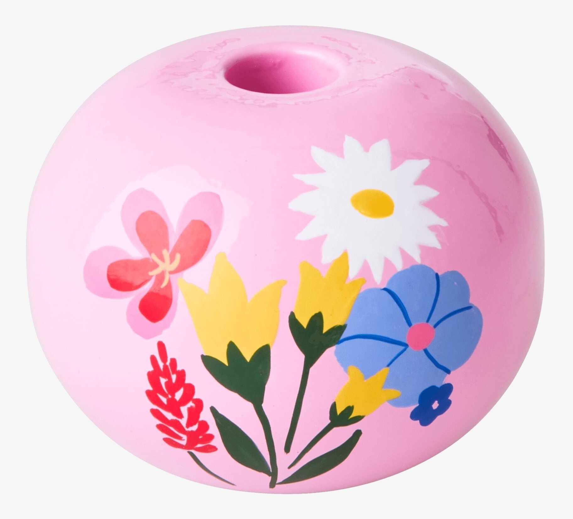 Ljushållare Pink Small från Rice med blommigt mönster