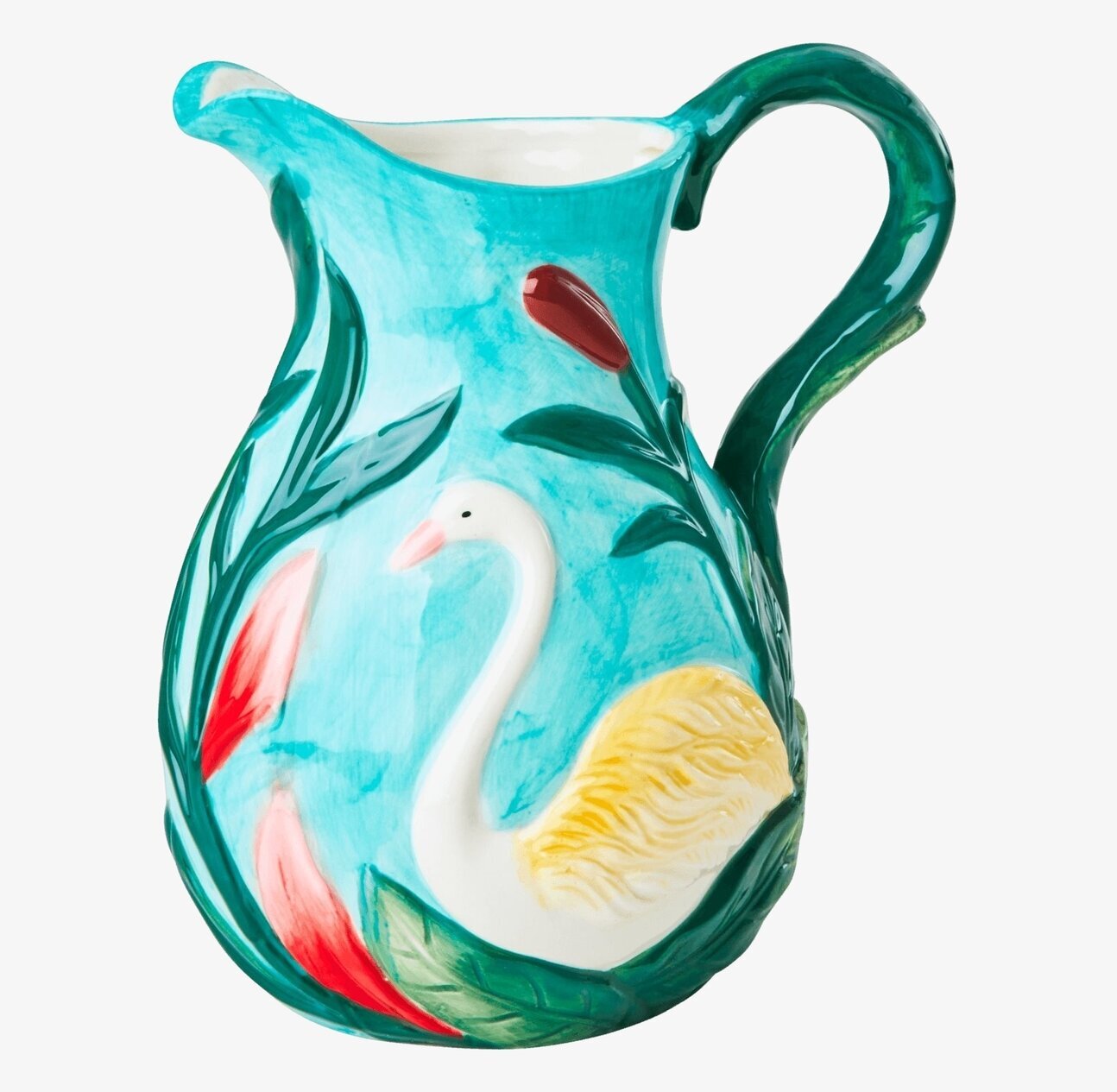 Kanna/Vas Keramik Swan Print från Rice med svanmönster