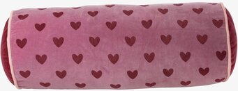 Prydnadskudde Bolster Maroon Hearts från Rice i sammet