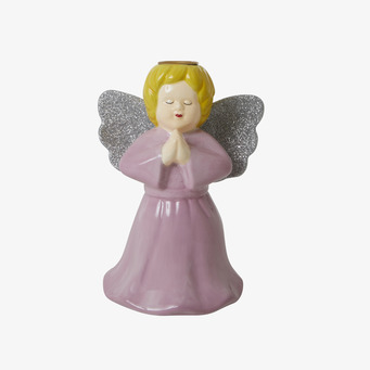 Ljushållare Ängel Rosa Stor från Rice, rosa ängel med ljus