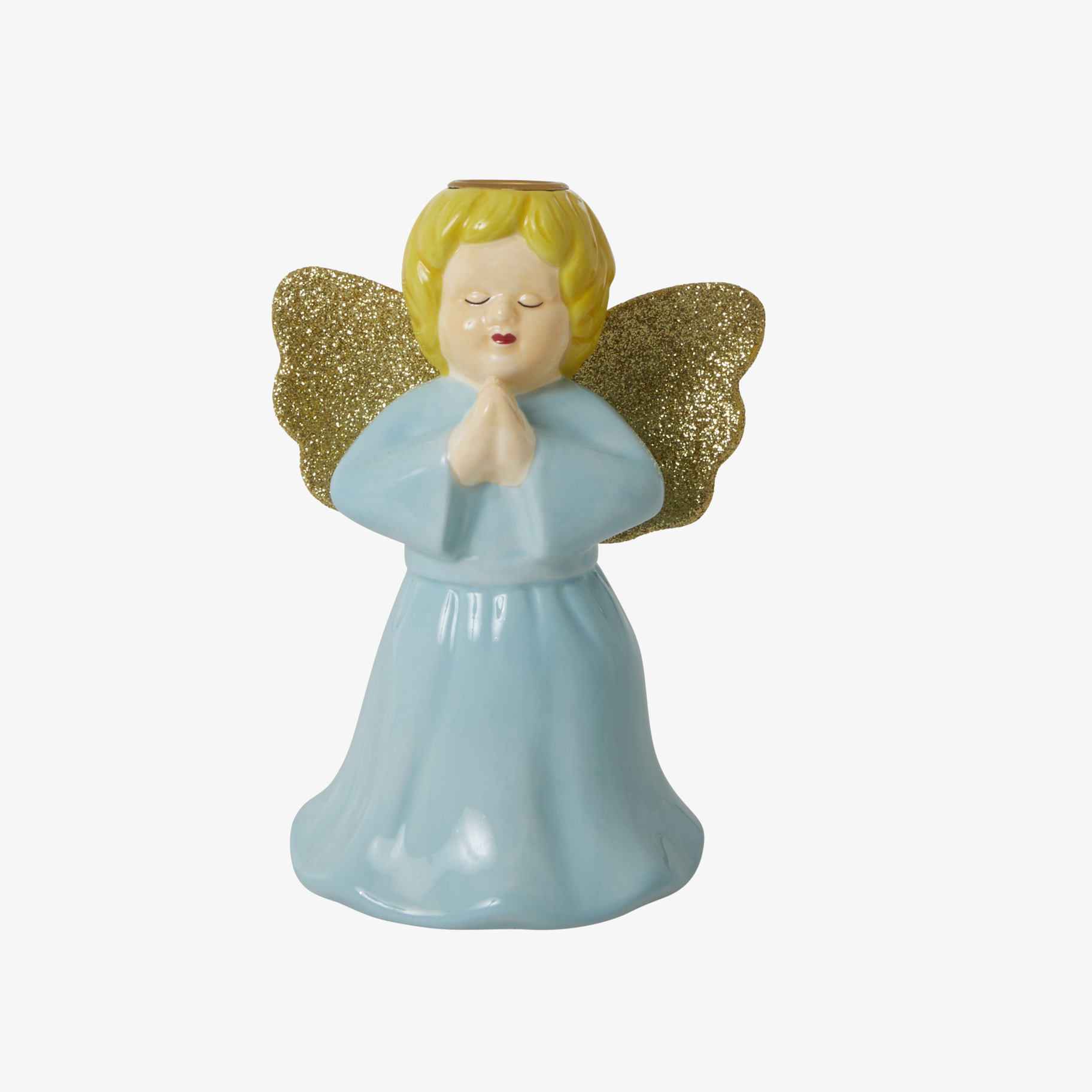 Ljushållare Ängel Blå Stor från Rice med guldfärgade vingar