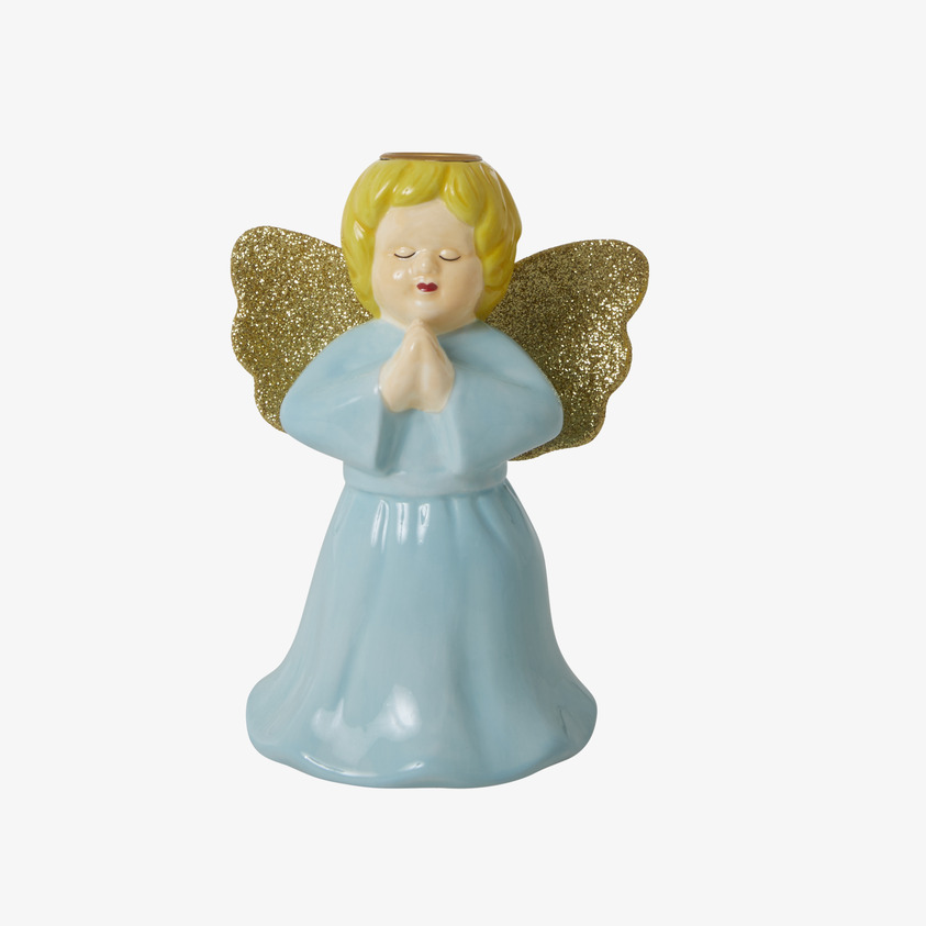 Ljushållare Ängel Blå Stor från Rice med guldfärgade vingar