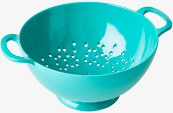 Durkslag Melamin Mintgrön från Rice på vit bakgrund