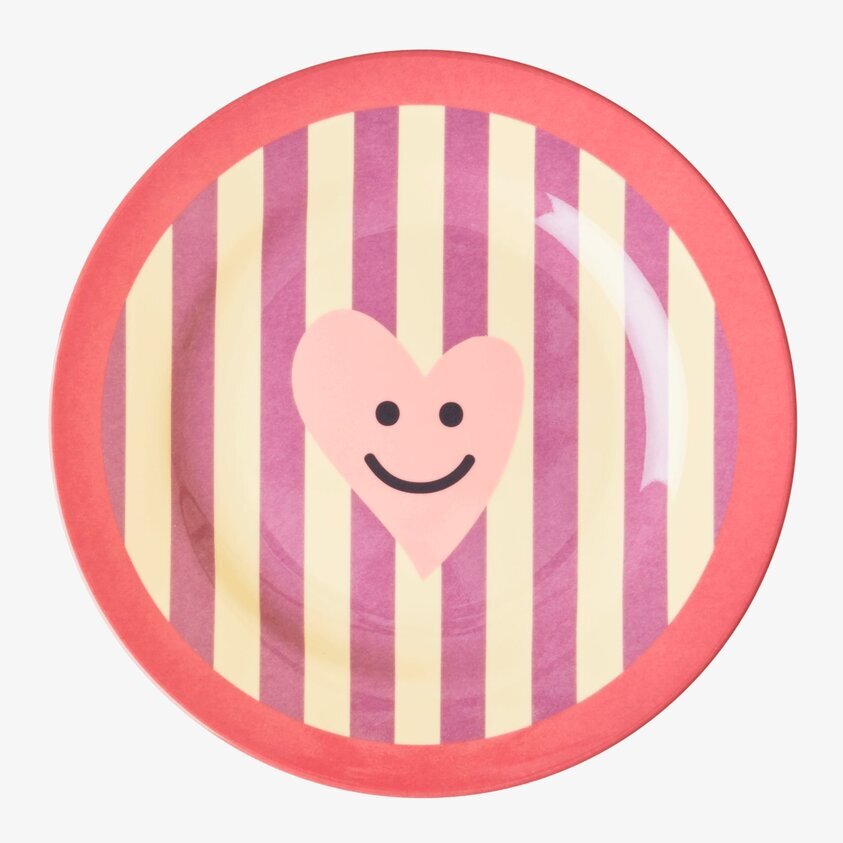 Barntallrik Heart Print från Rice med färgglad hjärtdesign