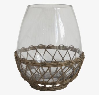 Ljuslykta Hurricane Large från Chic Antique i glas och rotting