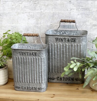 Kruka/Förvaringsbehållare Zink Set/2 från Chic Antique