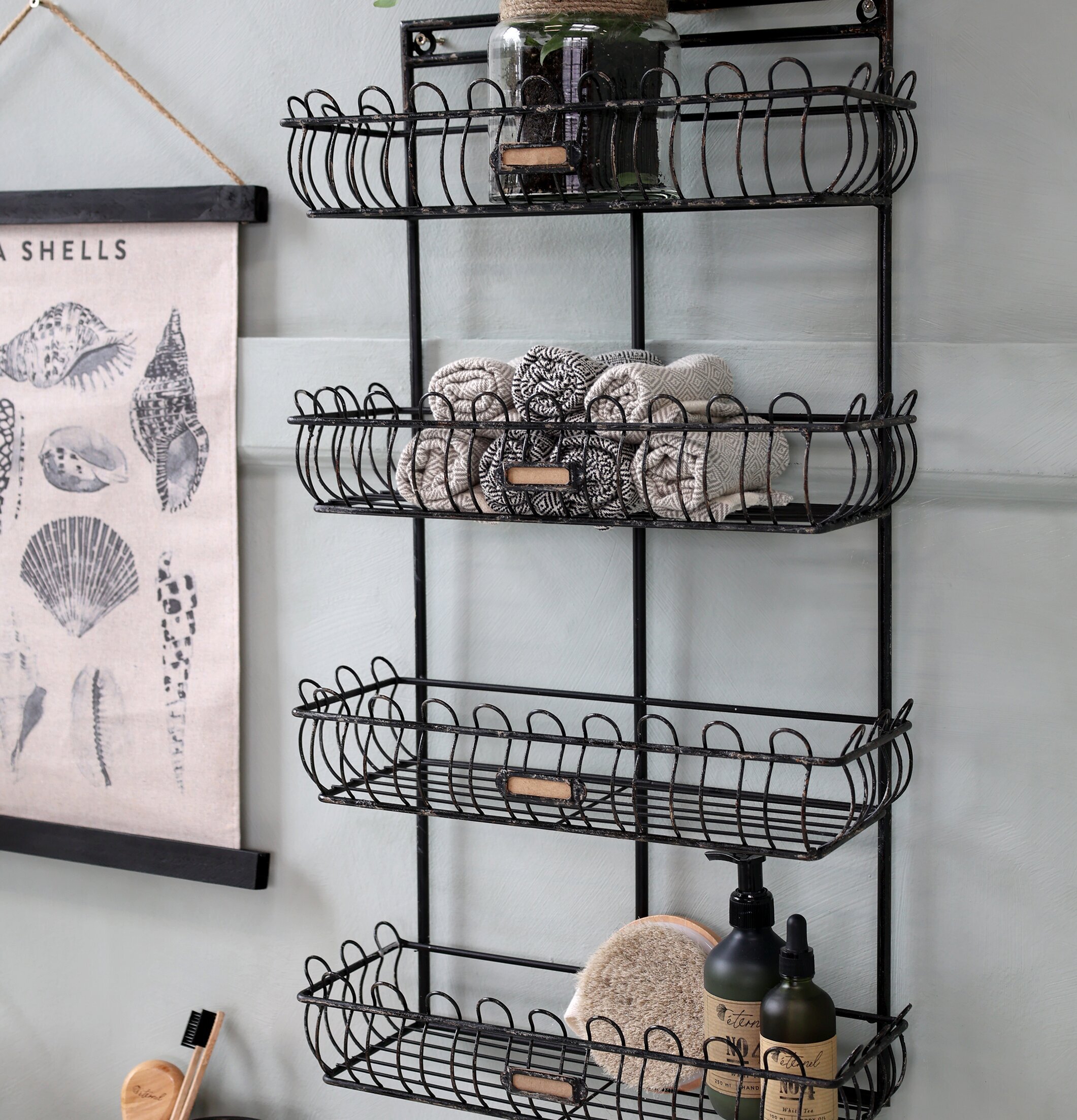 Vägghylla Fil De Fer Reol Antiksvart från Chic Antique