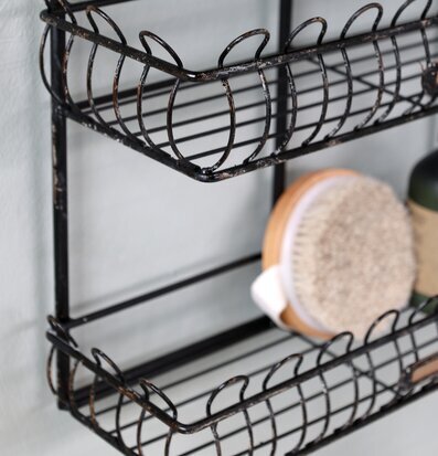 Vägghylla Fil De Fer Reol Antiksvart från Chic Antique