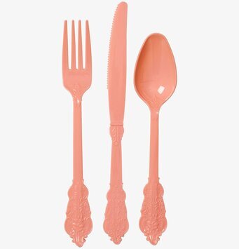 Plastbestick Korall från Rice med dekorativa blommönster